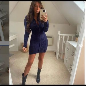 Zara Blue Draped Dress